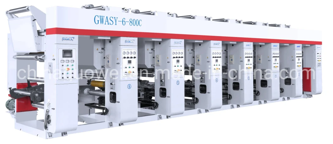 Gwasy-C Arc Medium-Speed 8 Color Plastic Film & Paper Gravure Printing Machine in 140m/Min